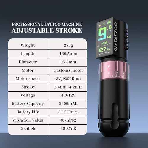Tattoo Gun Kit Wireless Machine Kit 7 Strokes Length with 2300mAh Batteries Power Supply 11 Tattoo Ink 20 Pcs Tattoo Needle Cartridges for Beginner and Artist
