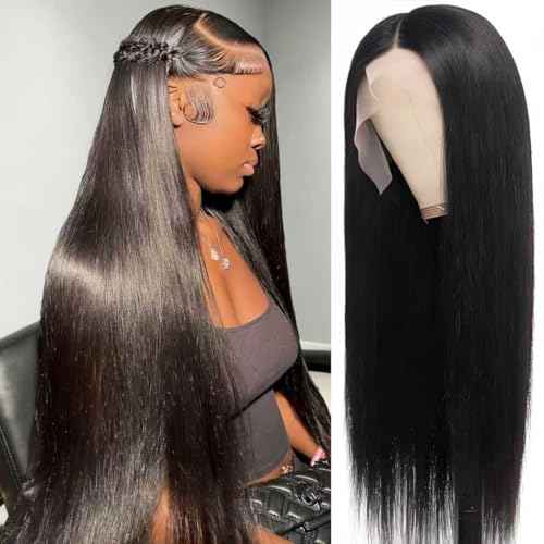 13X6 Lace Front Wigs human hair, 100% Real Human Hair,[More 1 Year Life,210-310g], Straight Wigs Human Hair Pre Plucked Glueless Wigs Human Hair for Women (22Inch)