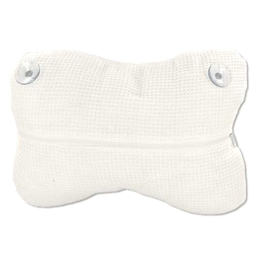 Kole Bath Pillow with Suction Cups - Soft Cloth, White, Cotton, Neck/back Support While Bathing