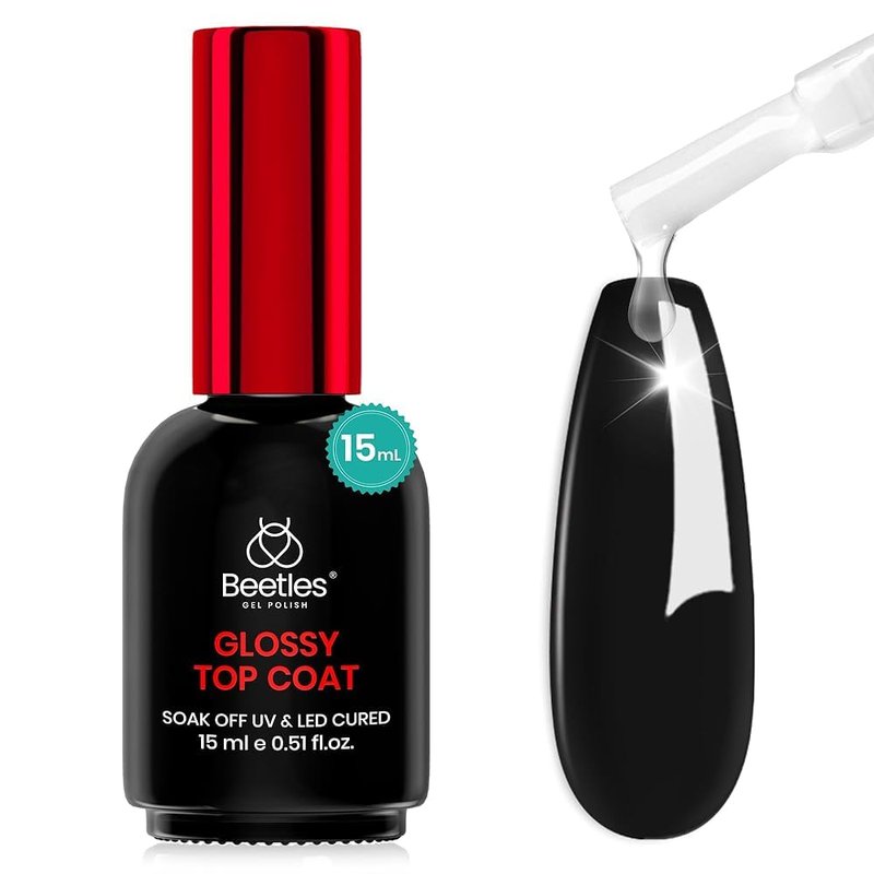 Beetles Gel Top Coat - Extra Glossy Top Coat Gel Polish 15ml, Shine Finish and Long Lasting, Soak Off UV & Nail Lamp DIY Manicure Gift for Women