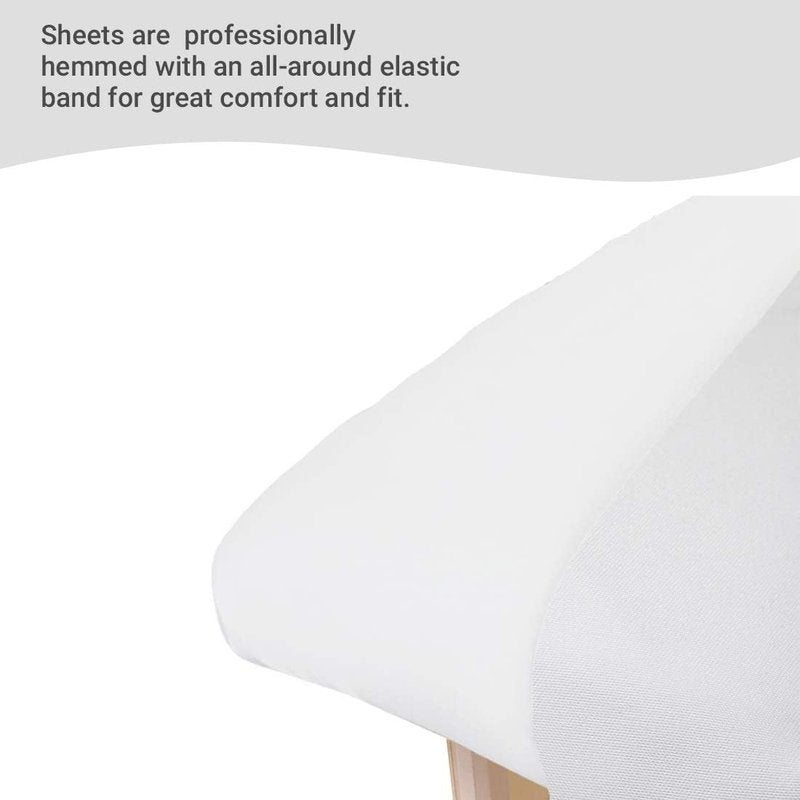 ForPro Professional Collection Premium Microfiber Massage Sheet Set - Ultra-Light, Stain & Wrinkle-Resistant | 3-Piece, White (Pack of 10)