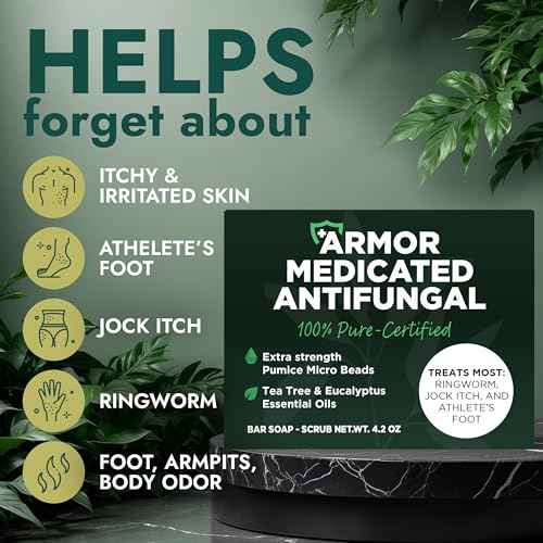 Antifungal Soap | Deep-Cleansing & Exfoliating Bar for Men & Women | Natural Ingredients with Tea Tree & Eucalyptus | Helps Soothe Jock Itch, Ringworm & Athlete¡¯s Foot Pumice Bar Soap