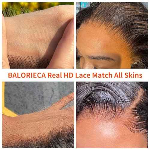 5x5 Real HD Lace Closure Human Hair Pre Plucked Unprocessed Human Hair Closure Invisible Film Lace Closure Natural Hairline(22 Inch, Body Wave)
