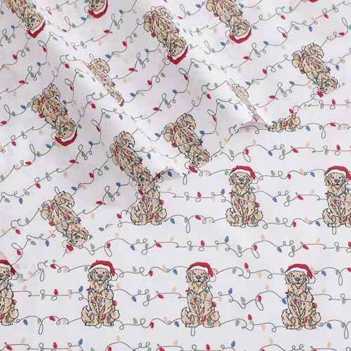 Tommy Bahama - Queen Size Sheet Set, Crisp & Cool Cotton Percale Bedding with a Smooth Lightweight Feel, 4 Piece Holiday Bed Sheets with Matching Pillowcases (Wrapped Up Red)