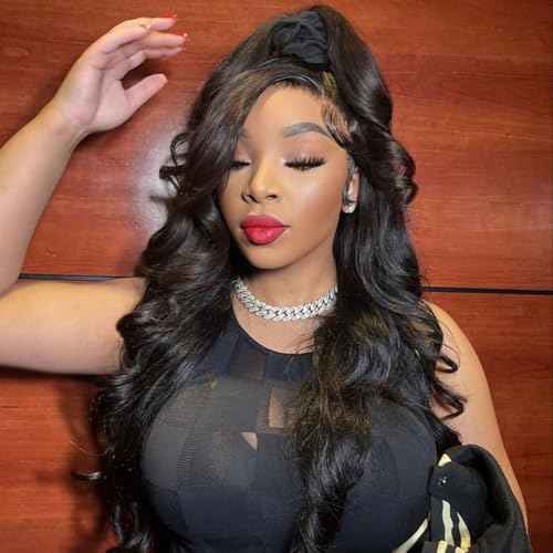 Body Wave 360 Lace Frontal Human Hair 360 Frontal ClosureTransparent HD lace Closure With Baby Hair 150% Density Raw Virgin Human Hair Natural Black 1B Color 18 Inch