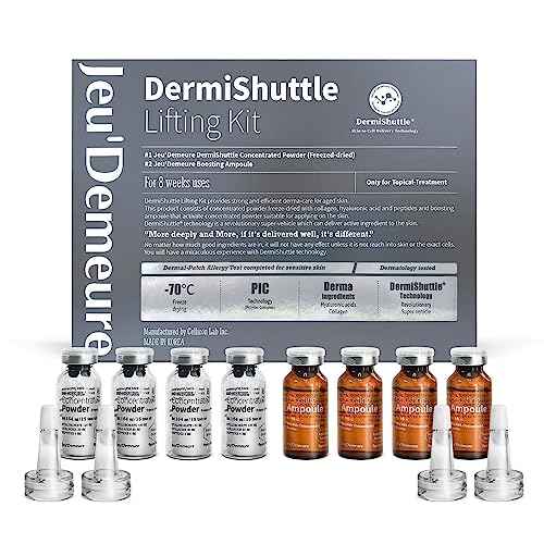 JEU'DEMEURE DermiShuttle Lifting Kit - Anti Aging Serum, Face Serum for Firming, Anti Wrinkle, Skin Elasticity, Hydrating with Collagen, Peptides, Korean Skincare (8 Weeks)