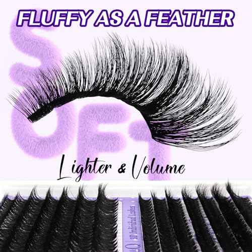 B&Qaugen Lash Extension Kit 3D Thick Lash Clusters Kit 280pcs Eyelash Extension Kit 10-18mm 70D+90D D Curl DIY Lash Extension Kit with Lash Bond and Seal, Lash Remover (KIT-70D+90D-MIX10-18mm), Black