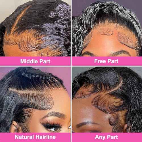 22 Inch Deep Wave Human Hair Lace Front Wig for Women 13x4 HD Transparent Lace Frontal, 180% Density Glueless, Pre - Plucked with Baby Hair in Natural Color