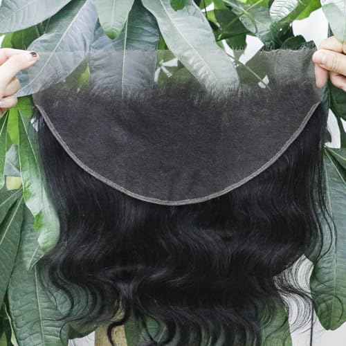 13x6 Skinlike Real HD Lace Frontal Only, 0.10mm Ultra Thin HD Lace Pre Plucked Body Wave Human Hair Frontal Bleached Knots 12 Inch