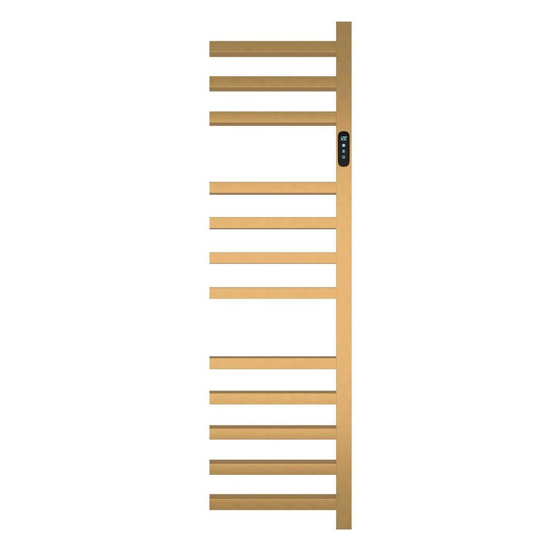 Luxury Heated Towel Rack Wall Mounted Towel Warmers, 12 Bars Towel Warmer Rack for Bathroom with Timer & Temperature Multi-Level Adjustable, Hardwired and Plug-in Compatible (Brushed Gold)
