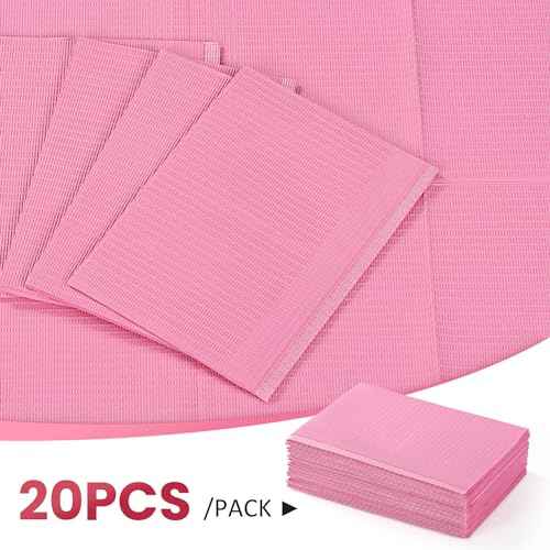 Etercycle Disposable Nail Mats - 50Pcs Fordable Nail Art Table Mats for Table Acrylic Nail Practice Sheet, 3 Ply Waterproof 13" X 18" Clean Pads Nail Art Accessories (Pink)