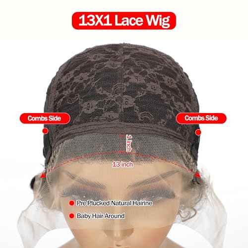 NEWMI Pixie Cut Wig Human Hair 13X1 Transparent Lace Front Human Hair Wigs Natural Black Short Curly Wigs Human Hair Pre Plucked for Black Women 6 Inch