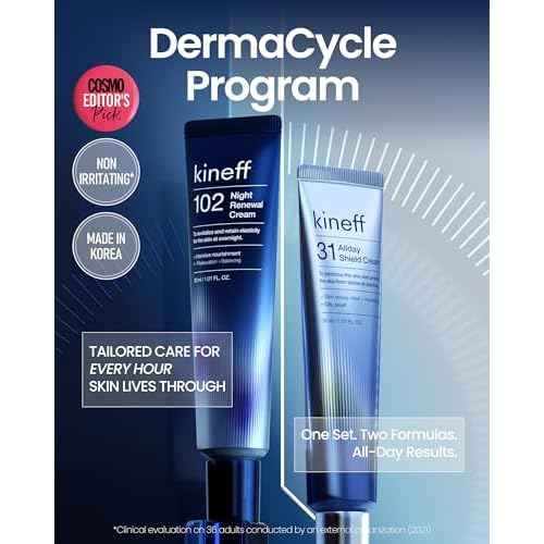 Dermacycle Program All-day & Night 2-Pack Cream for Face, 31 All-Day Shield Cream & 102 Night Renewal Cream, Centella Asiatica and Niacinamide, Korean Skincare (New Package)