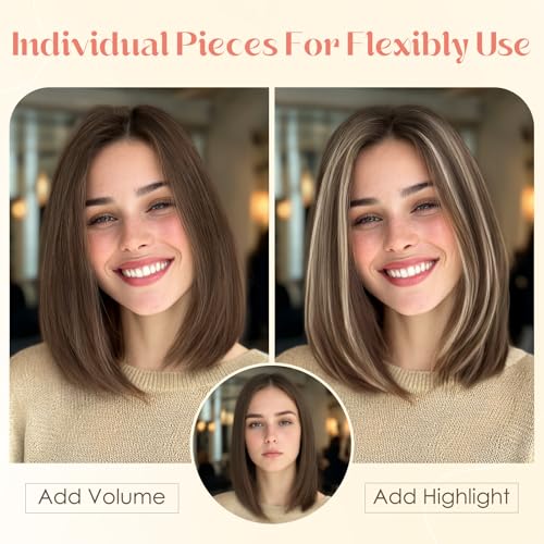 Hairro 6PCS 6 Clips In Short Hair Extensions Remy Real Human Hair Clip Ins Mini Clip On Hairpin Hairpieces For Women 33g 12 Inch #Silver Grey