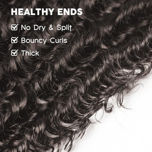 WEQUEEN Deep Wave Human Hair Bundles 22 Inch 100% 16A Brazilian Hair Long Lasting Deep Wave Bundles for Women