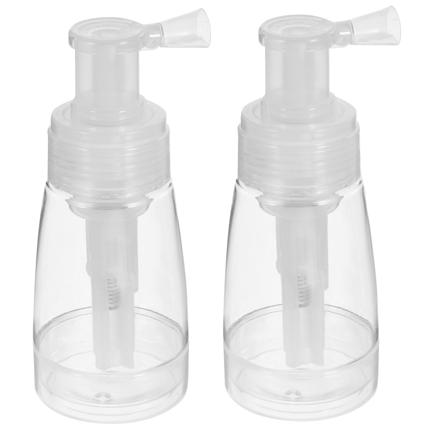 Uonlytech Transparent Powder Spray Bottles 5.90 Inch Refillable Dry Powder Puffers with Locking Nozzle for Hair Styling Barber Salon Travel Use 2-Pack