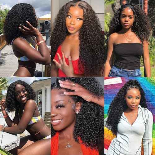 24 Inch Kinky Curly Clip ins Human Hair 110g 8pcs 20 Clips 3C 4A Curly Clip In Hair Extensions Real Human Hair Brazilian Virgin Hair Full Head for Women Natural Black