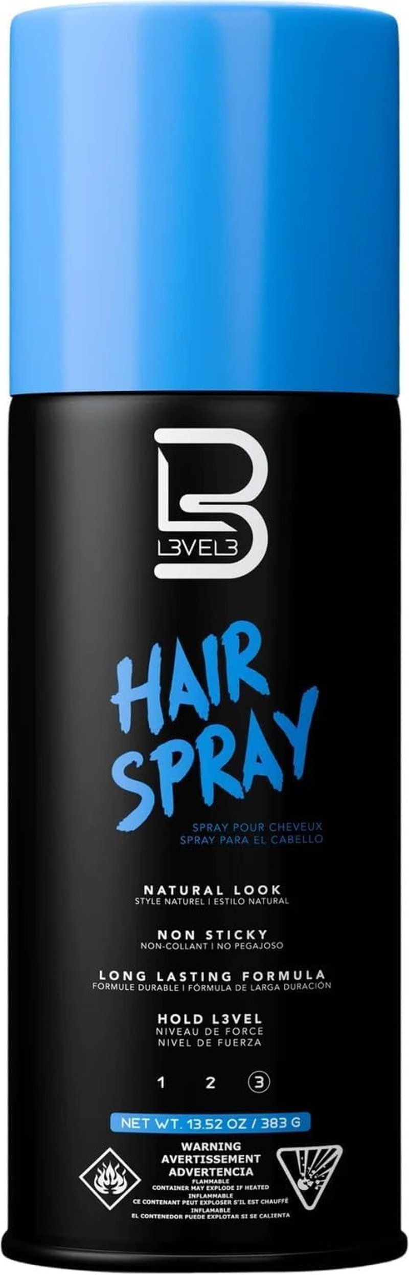 Level 3 Hair Spray by L3 - Long Lasting Strong Hold for All Hair Types - Ideal for Men & Women