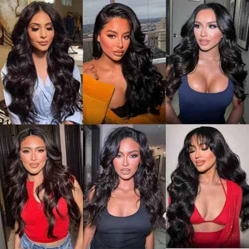 12A 30 Inch Human Hair Bundles 100% Unprocessed Brazilian Virgin Hair Body Wave Quick Weave Wavy Human Hair Bundles for Black Women Natural Color