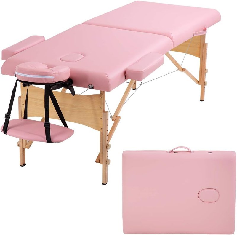 Portable Massage Table - 28 Inch Wide, Height Adjustable Spa Bed | Ideal for Facial, Tattoo & Foot Massage