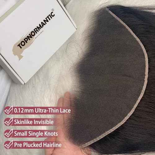 13x6 Lace Frontal Body Wave, Invisible HD Transparent Swiss Lace Frontal Pre Plucked with Baby Hair 12A Grade Brazilian Human Hair Frontal with Small Single Knots Free Part 20 Inch