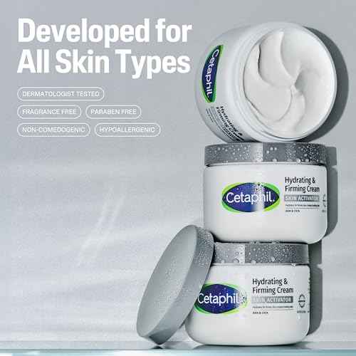 Cetaphil Skin Activator Hydrating & Firming Body Cream 12oz, Mandelic Acid (AHA) and Centella Asiatica (CICA) Cream, Hydrates and Firms Aging Skin, Anti-Aging Skincare, 12 oz