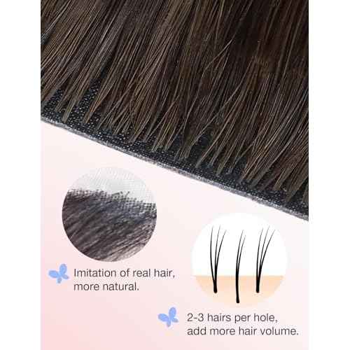 DOORES Invisi Edge Tape-in Hair Extensions, Chocolate Brown to Honey Blonde, 10 Injection Tape-ins, 50g, 14 Inch, Straight