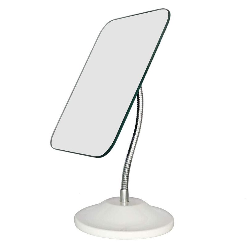 Adjustable Flexible Gooseneck Makeup Mirror - 360° Rotating Portable Vanity Mirror for Desk & Shower | Square Design