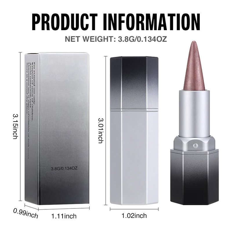 evpct Shimmery Metallic Lip Liner and Lipstick Combo, Cone Tip Lip Crayon for Women Long Lasting Waterproof, Metal Shinny Hydrating Lipstick Makeup, Glitter Lips Liner Pencil for Shimmery Shade