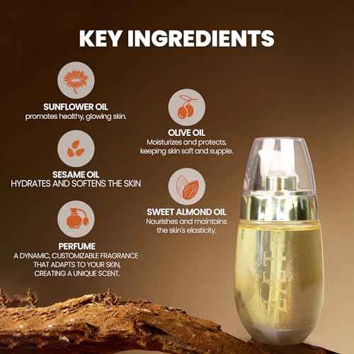 Royal Loves Secret Body Oil ? Luxurious Oil With a Personalized Scent That Evolves With Your Skin ? Includes Sesame, Sunflower, Sweet Almond & Olive Oils for Essential Skin Care ? 50ml
