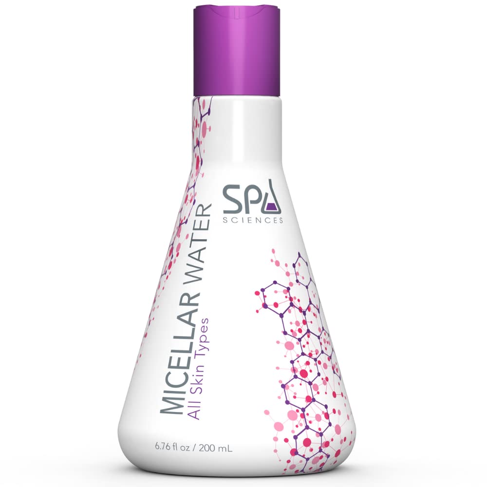 SPA SCIENCES - Micellar Water - Made in the USA - With Hyaluronic Acid & Chamomile, Cucumber, Seaweed Extracts - Soothe, Cleanse, Protect - Vegan - For All Skin Types - 6.76oz