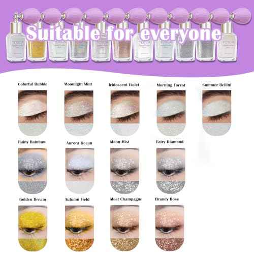 Yosca Body Glitter Spray, 30ML Loose Body Shimmer Powder Iridescent Hair Spray White Glitter Sparkle Highlighter Makeup Festival Rave Accessories for Clothes Hair Face Nail Art