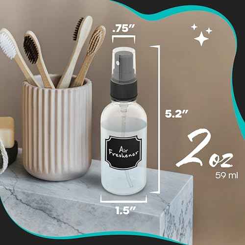 Nevlers 24PK Clear Small Spray Bottle 2 Oz Set |Versatile Ultra Fine Mist Spray Bottles | Mini Spray Bottle | Face Spray Bottle, Glass Spray Bottle for Hair, Essential Oil Spray Bottle Spritzer