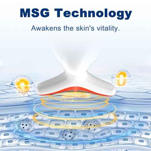 Facial and Neck Massager - SIQUER Red Light Therapy for Face, 7 in 1 Face Sculpting Tool, Multifunctional Face Lift Device for Lifting Double Chin and Skin Care, White