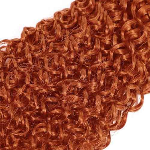 Color 350 Kinky Curly Bundles Orange Human Hair 3 Bundles Curly Wave Brazilian 100% Unprocessed Virgin Extensions Double Weft Bundle 26 28 30 Inch