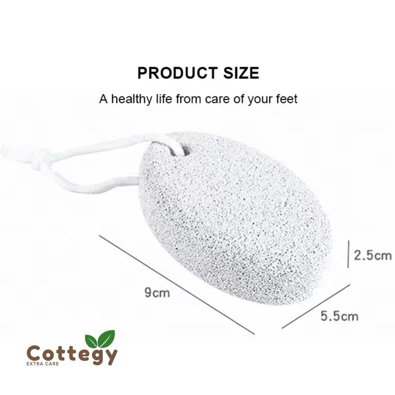 2-Pack Cottegy Natural Foot Pumice Stone for Feet, Pedicure Tools Hard Skin Callus Remover for Feet and Hands - Natural Foot File Exfoliation to Remove Dead Skin, Heels, Elbows, Hands. (White)