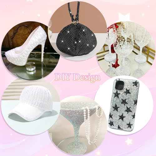 12000 Pcs Resin Jelly Rhinestones for Crafting, Multi Sizes Flatback White Black Gems, Resin Rhinestones Bedazzling Crystal with Pickup Tool for DIY Crafts Clothing Shoes Fabric Nail Art