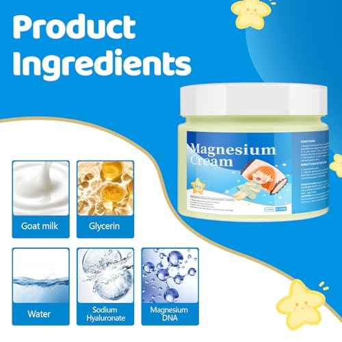 Magnesium Lotion for Kids,Natural Calming Cream for Restful Sleep,Relaxation,and Sensitive Skin Support,Recharge & Restore with Pure Magnesium Cream,Help You Sleep Peacefully(3.53 Fl Oz)
