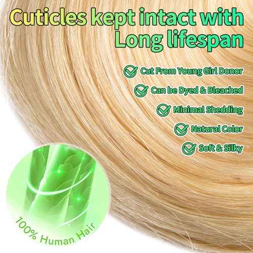 Human Hair Bundles Body Wave Blonde Color, 26 Inch - 1 Bundle - #613, Antousha Body Wave Bundles Human Hair 12A Brazilian Virgin Wavy Hair Bundles for Women