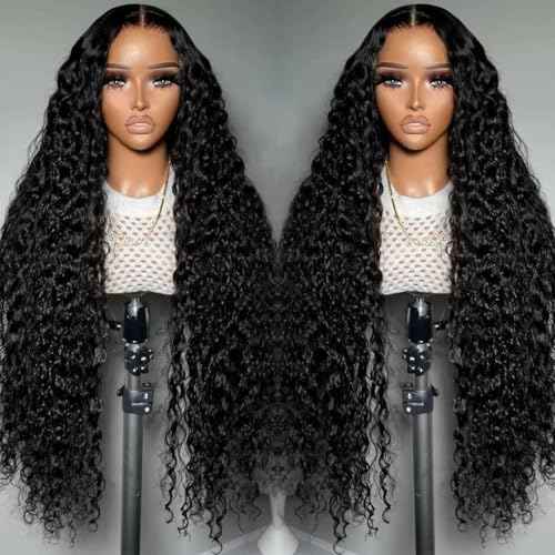 30 Inch Deep Wave Lace Front Wigs Human Hair 210 Density 13x6 HD Lace Front Wigs Pre Plucked Brazilian Curly Human Hair Wig Glueless Frontal Wigs For Black Women