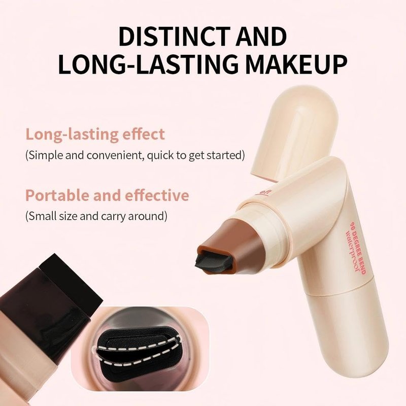 Dual-Ended Eyeliner Stamp - Easy Cat Eye Application, Waterproof & Smudge-Resistant | 2 Pcs (Brown)