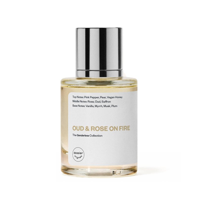 Dossier - Originals - Oud & Rose on Fire - Eau de Parfum - Long-Lasting Smoky Floral Oud Fragrance - Unisex - 1.7 fl oz (50ml)