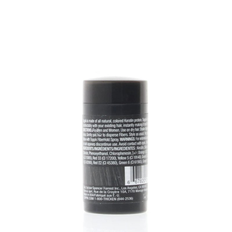 oppik Hair Building Fibers, Black, 3g Fill In Fine or Thinning Hair, Instantly Thicker, Fuller Looking, 9 Shades for Men & Women, Keratin Protein Formula