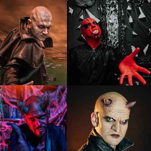 Halloween Bald Caps Costume Kit for Woman & Men - Realistic Latex Bald Cap with Adhesive Glue & Remover - Complete Makeup Set for Halloween, Zombie, Cosplay, Costume, SFX, Dress-Up Party