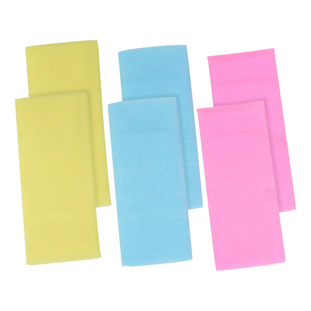 UUYYEO 6 Pcs 30 x 90cm Net Exfoliating Body Scrubber Exfoliator Rag Loofah Sponge Wash Cloth Back Washer Towel Long Exfoliating Washcloth Towels Body Scrubbing Scrub Loofah for Skin Care