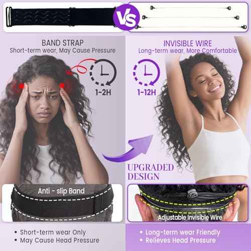 Kinky Curly Half Wig Human Hair 200 Density Glueless Wig Curly Half Wig Invisible Wire Snap Clips Drawstring Flip Over Easy Wear Headband Wig Human Hair Beginner Friendly 22 Inch