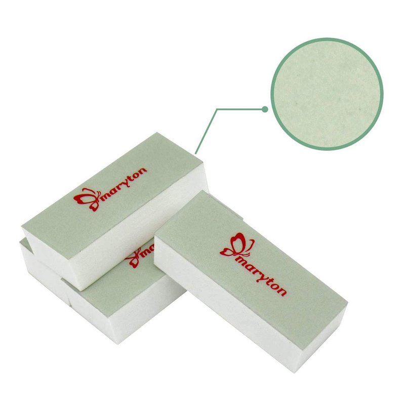 Maryton Mini Nail Buffer Blocks, Disposable Nail Shine Buffers Kit - Green Side for Buffing, White Side for Shinning, 36 Count