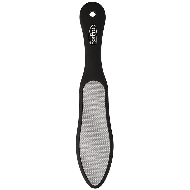 ForPro Black Bear Pedicure File - Double-Sided Stainless Steel Callus Remover for Heels | 10.5” Length