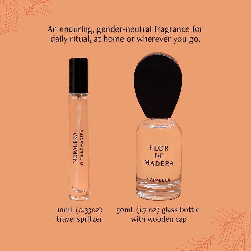 Nopalera Flor de Madera Eau de Parfum Travel Spray - Fresh Floral Woody Perfume with Tamarind & Jasmine | 10ml