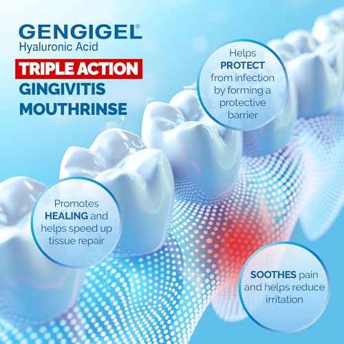 Gengigel Hyaluronic Acid Mouthrinse (300 ml), Oral Care Solution for Gum Health, Reduces Discomfort, Helps Relieve Gum Recession & Gingivitis, No Alcohol or SLS, Vegan & Kosher